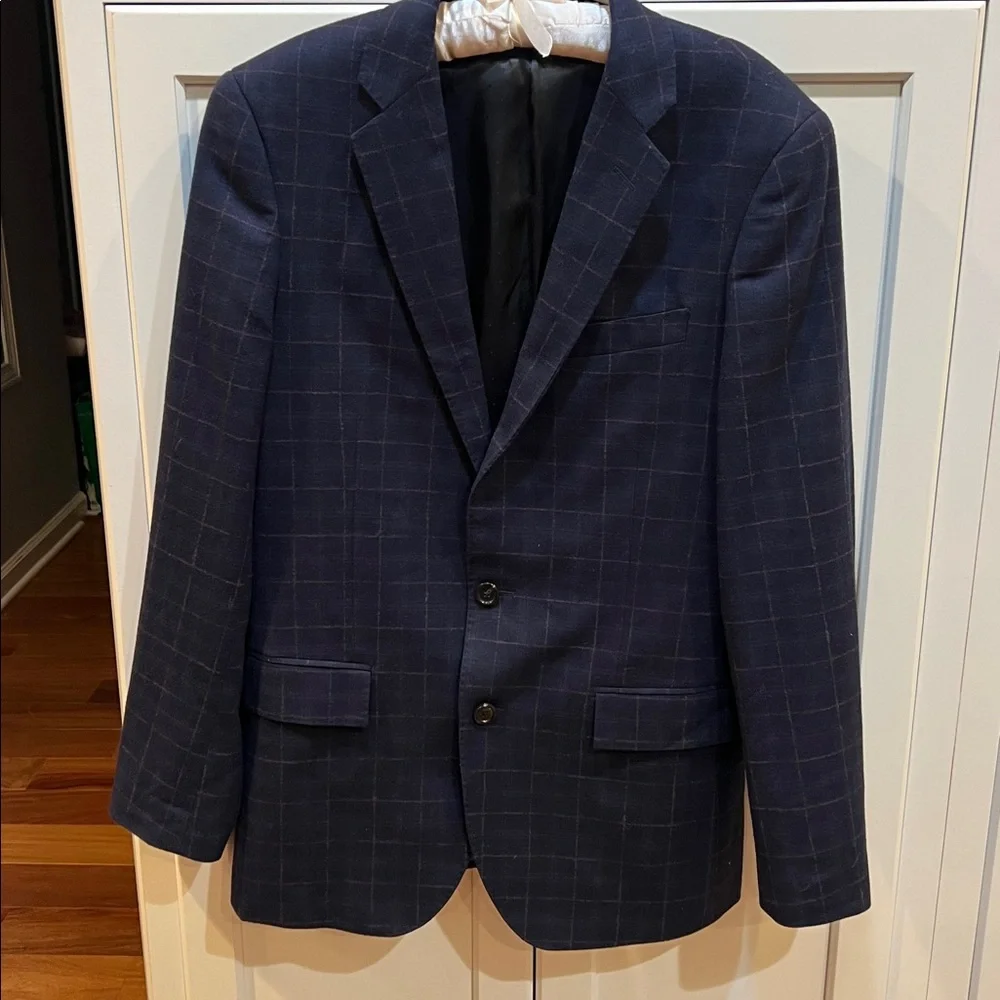J. Crew Ludlow Blazer Tweed Plaid 38R wool navy slim